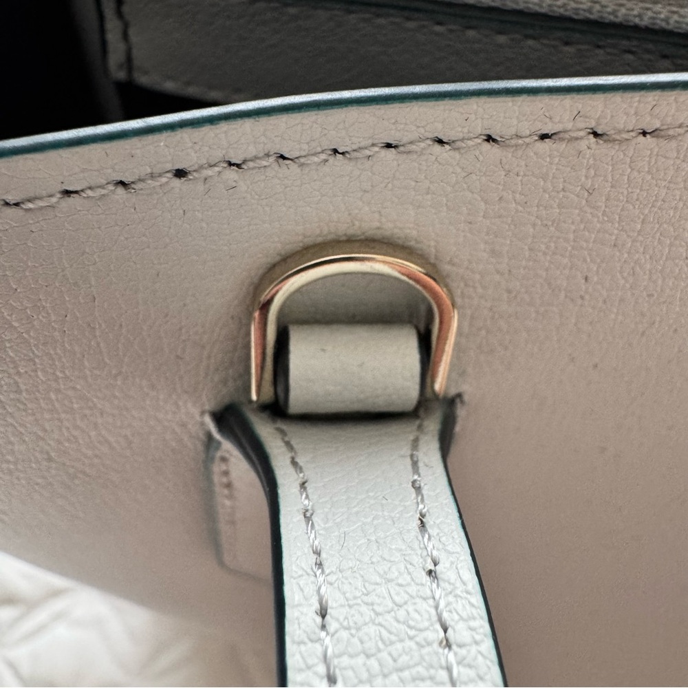 NWT Kate Spade Harper Satchel Bag in Moonlight Gray Leather Navy Interior. - Picture 11 of 16